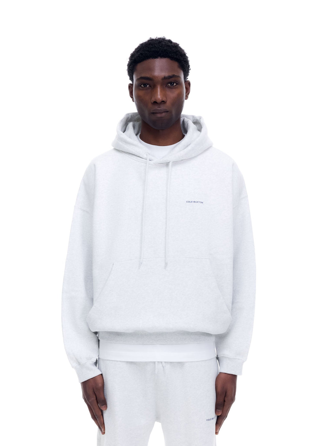 MINI LOGO HOODIE - HELLGRAU MELIERT