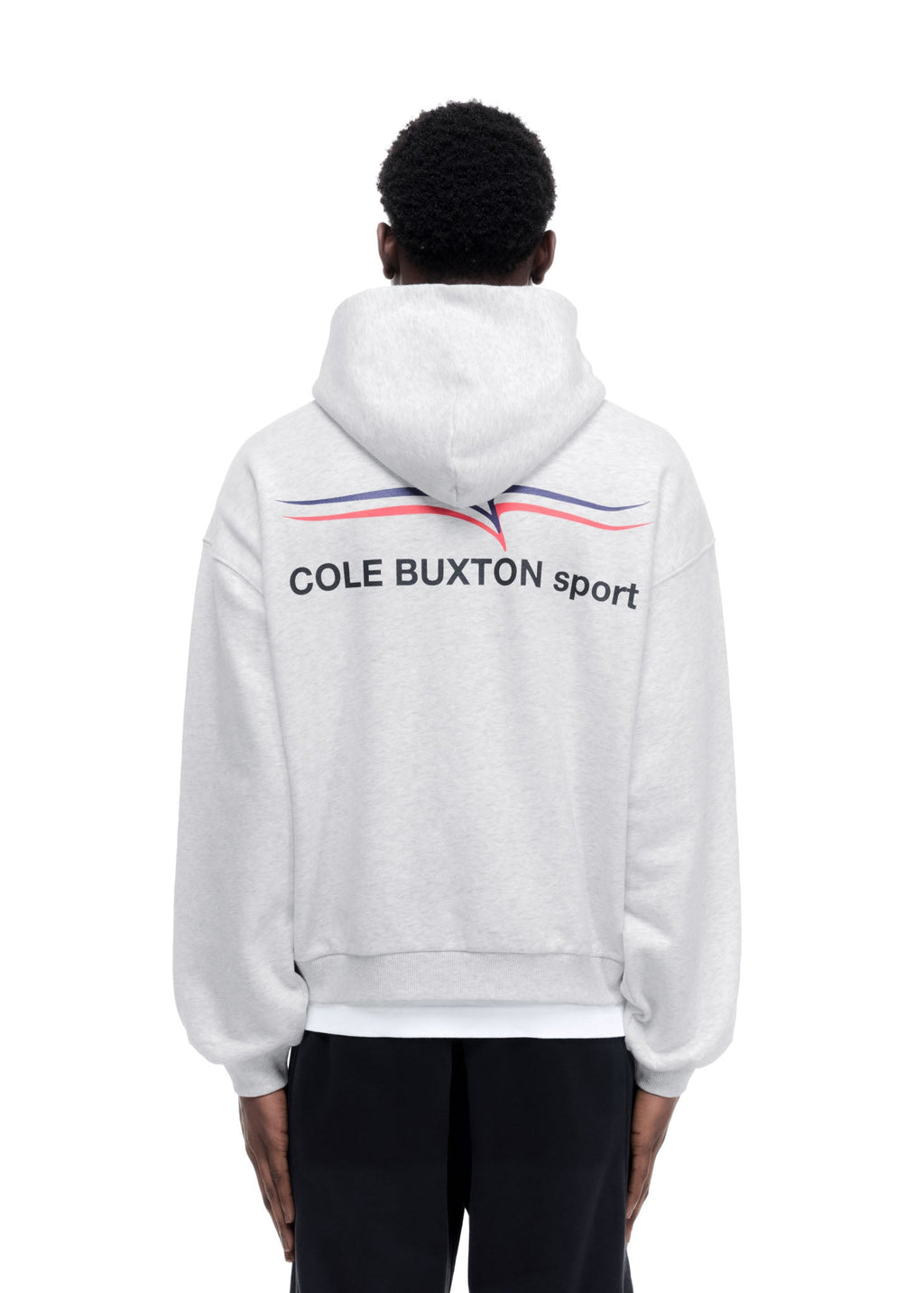 COLE BUXTON SPORT ZIPPED HOODIE - LIGHT GREY MARL