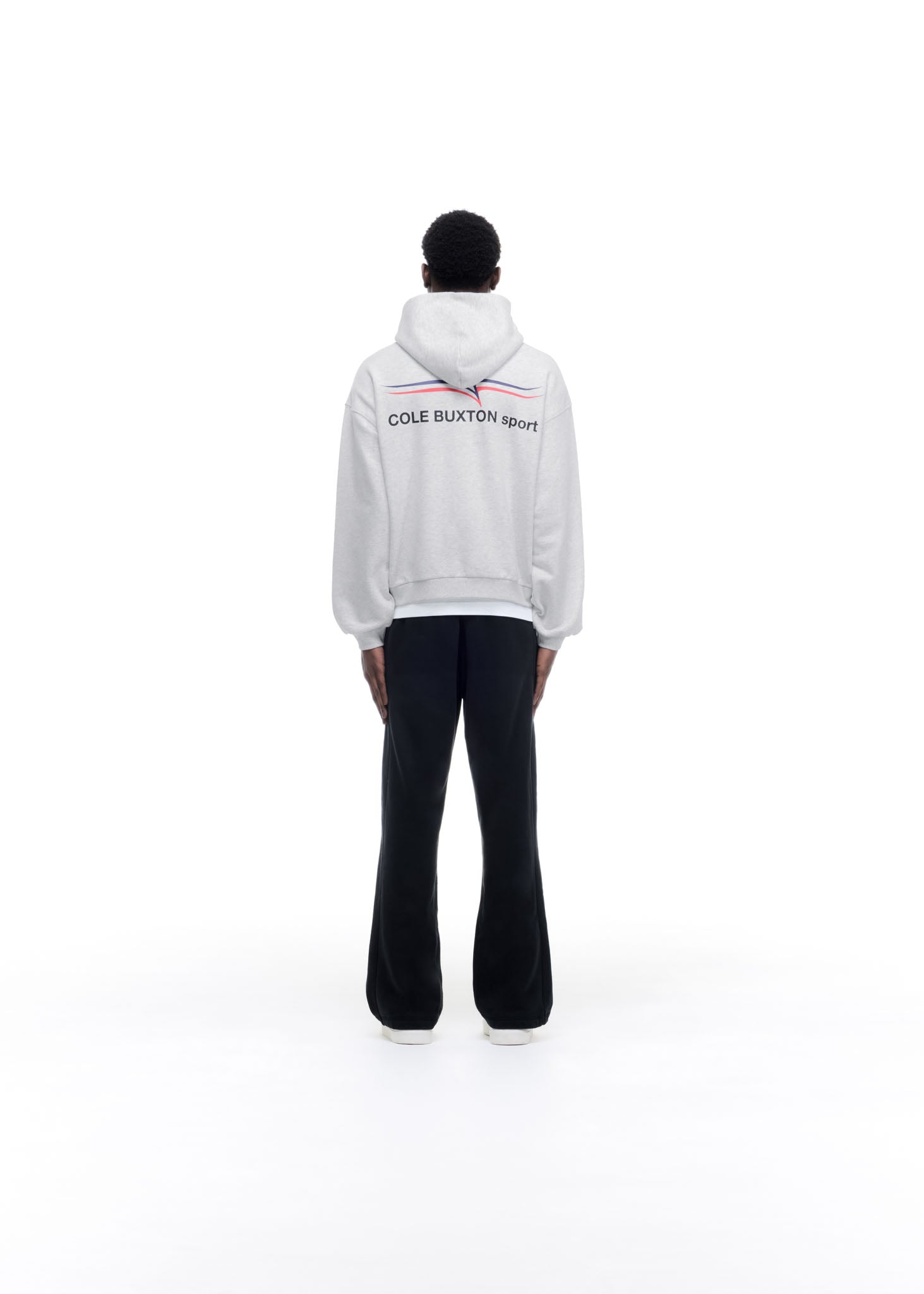 COLE BUXTON SPORT ZIPPED HOODIE - LIGHT GREY MARL