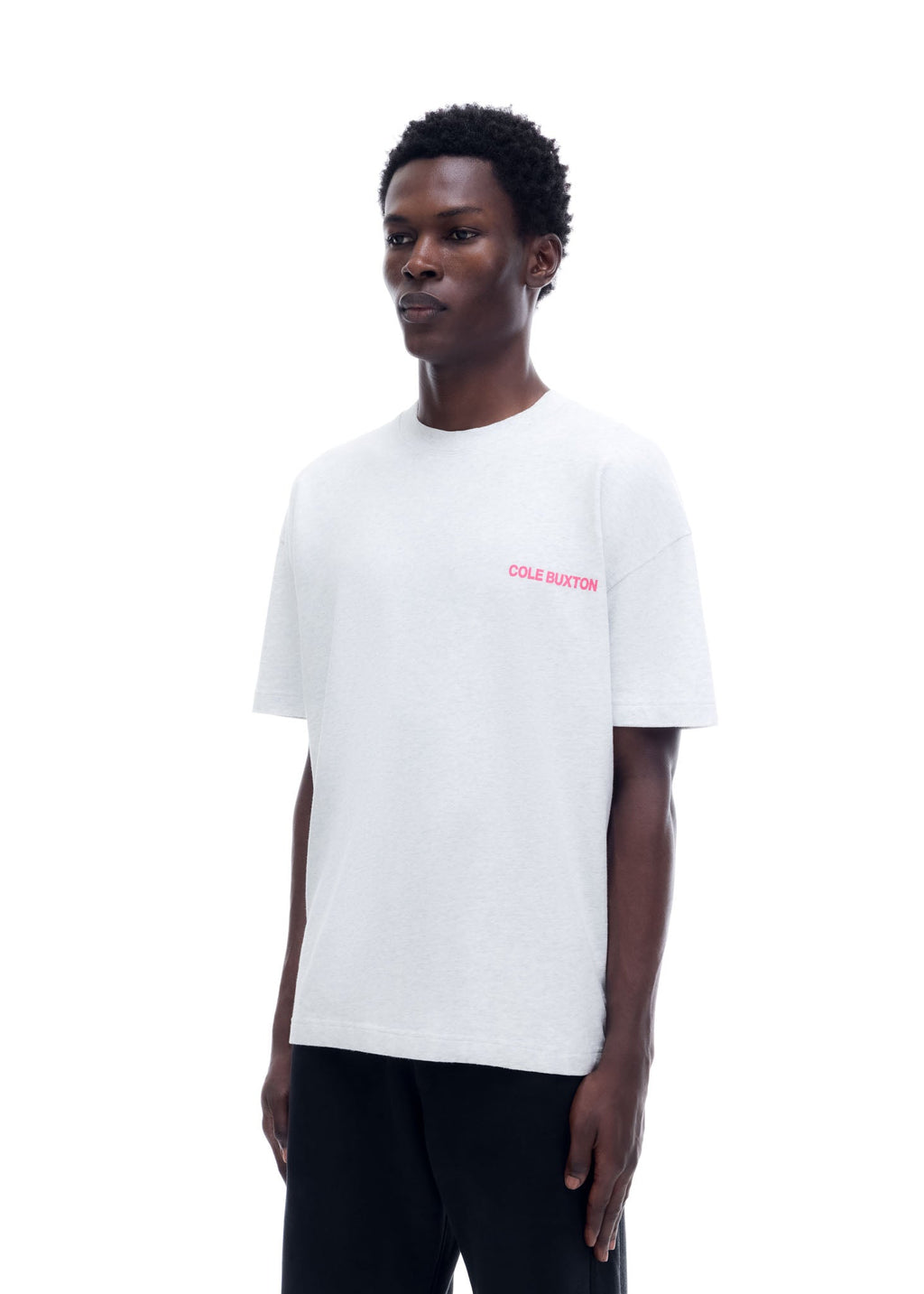 CB SPORTSWEAR T-SHIRT - LIGHT GREY MARL / PINK