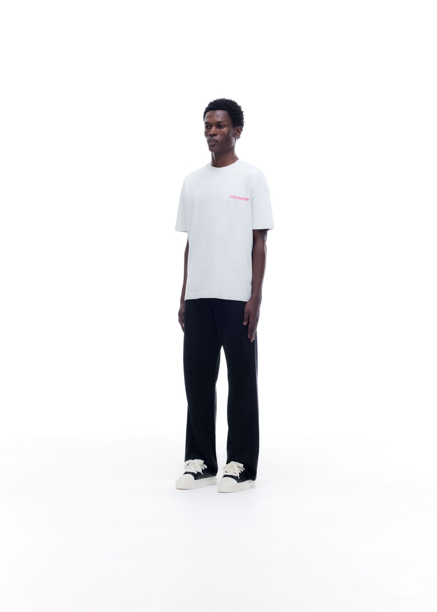 CB SPORTSWEAR T-SHIRT - LIGHT GREY MARL / PINK