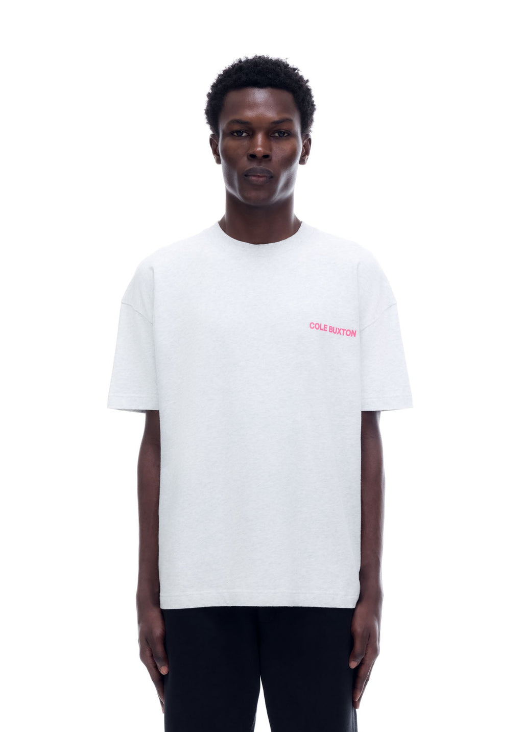 CB SPORTSWEAR T-SHIRT - LIGHT GREY MARL / PINK