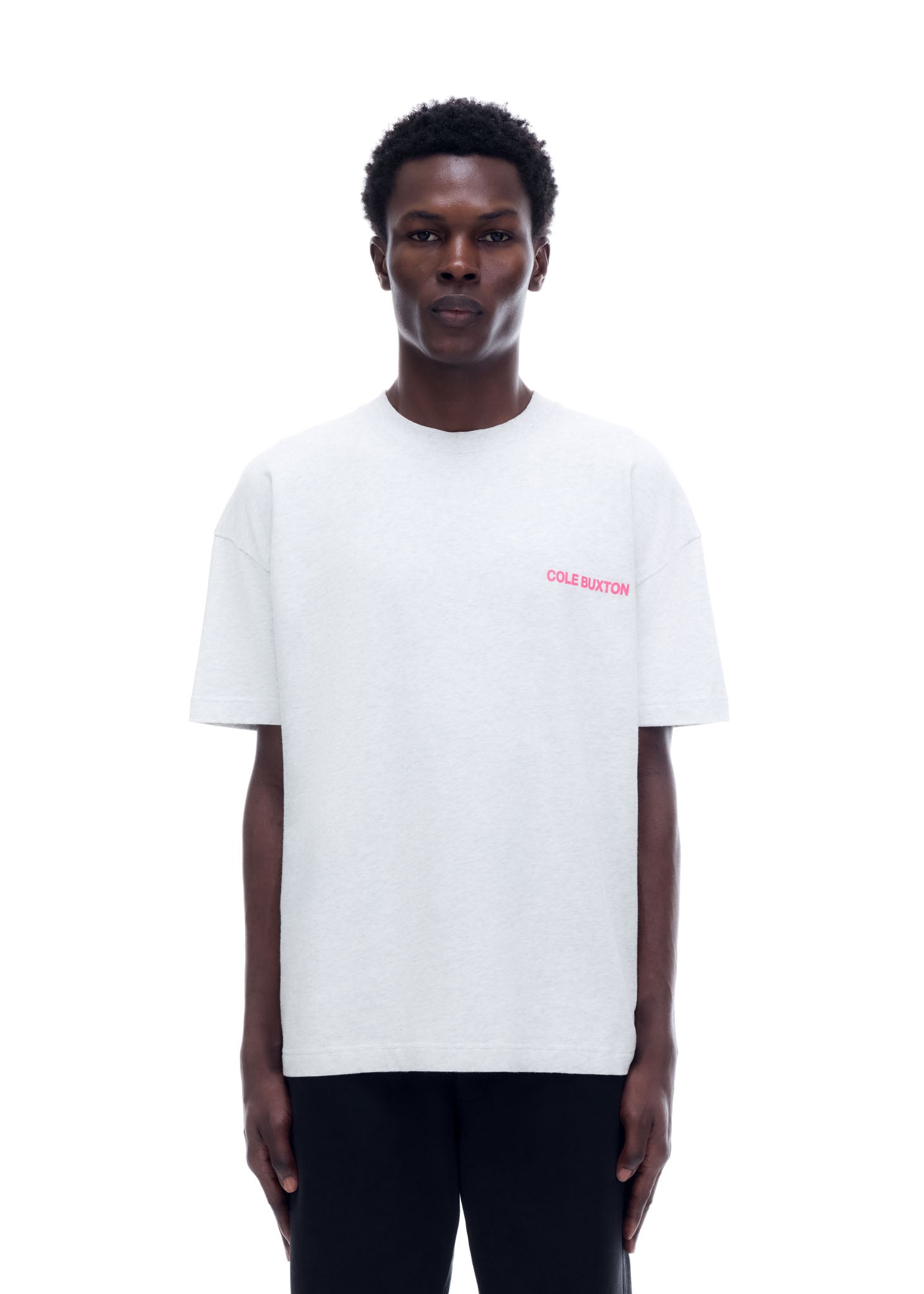 CB SPORTSWEAR T-SHIRT - LIGHT GREY MARL / PINK