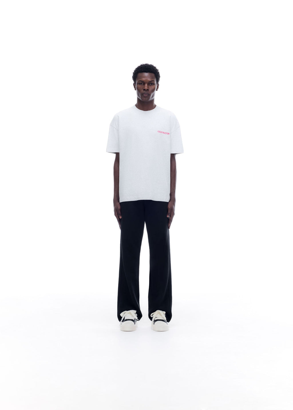 CB SPORTSWEAR T-SHIRT - LIGHT GREY MARL / PINK
