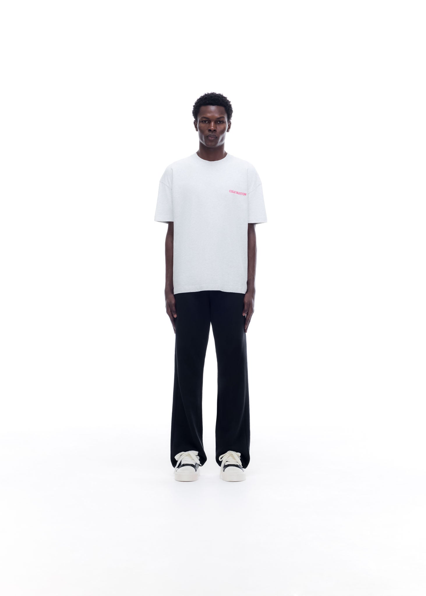 CB SPORTSWEAR T-SHIRT - LIGHT GREY MARL / PINK