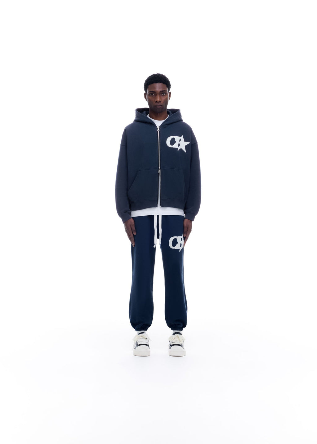 CB STAR ZIPPED HOODIE - NAVY