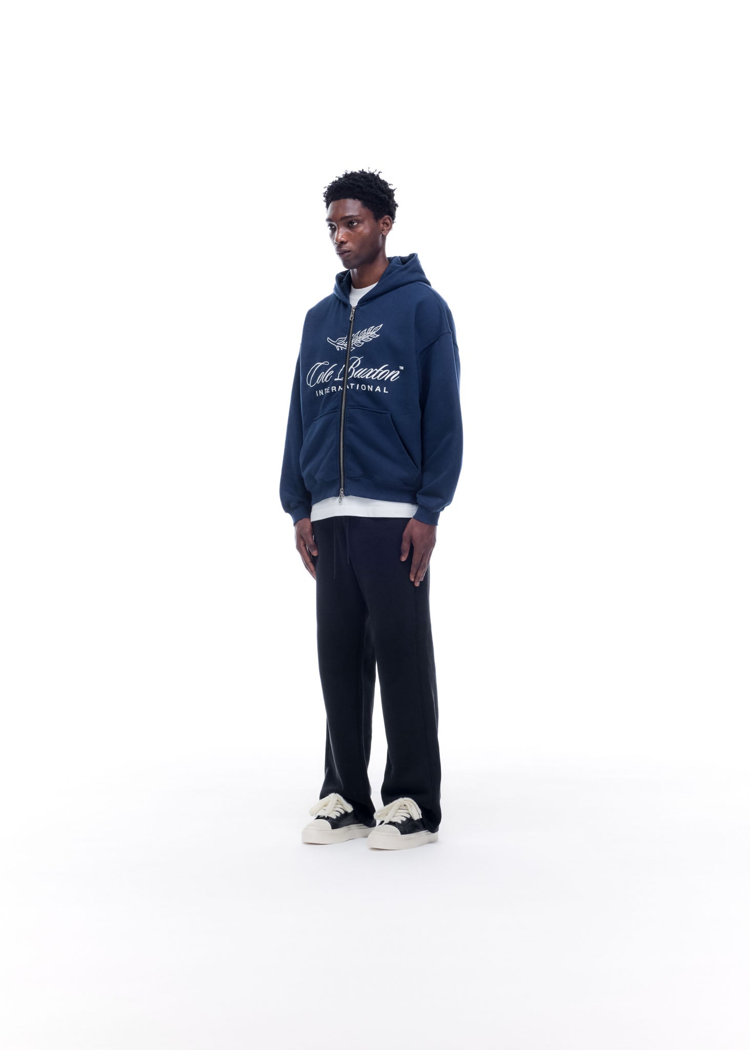 INTERNATIONAL ZIPPED HOODIE - NAVY