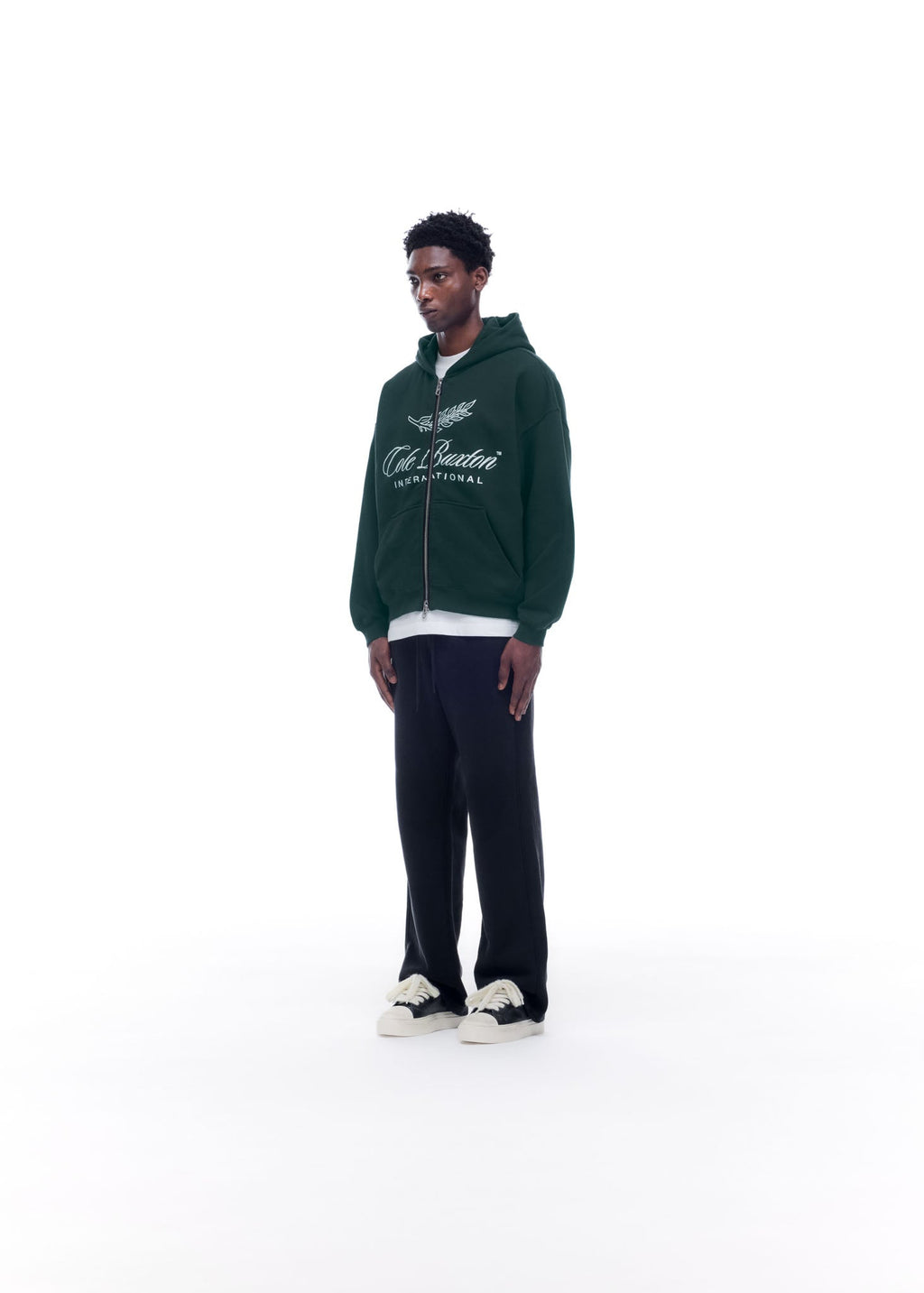 INTERNATIONAL ZIPPED HOODIE - FOREST GREEN