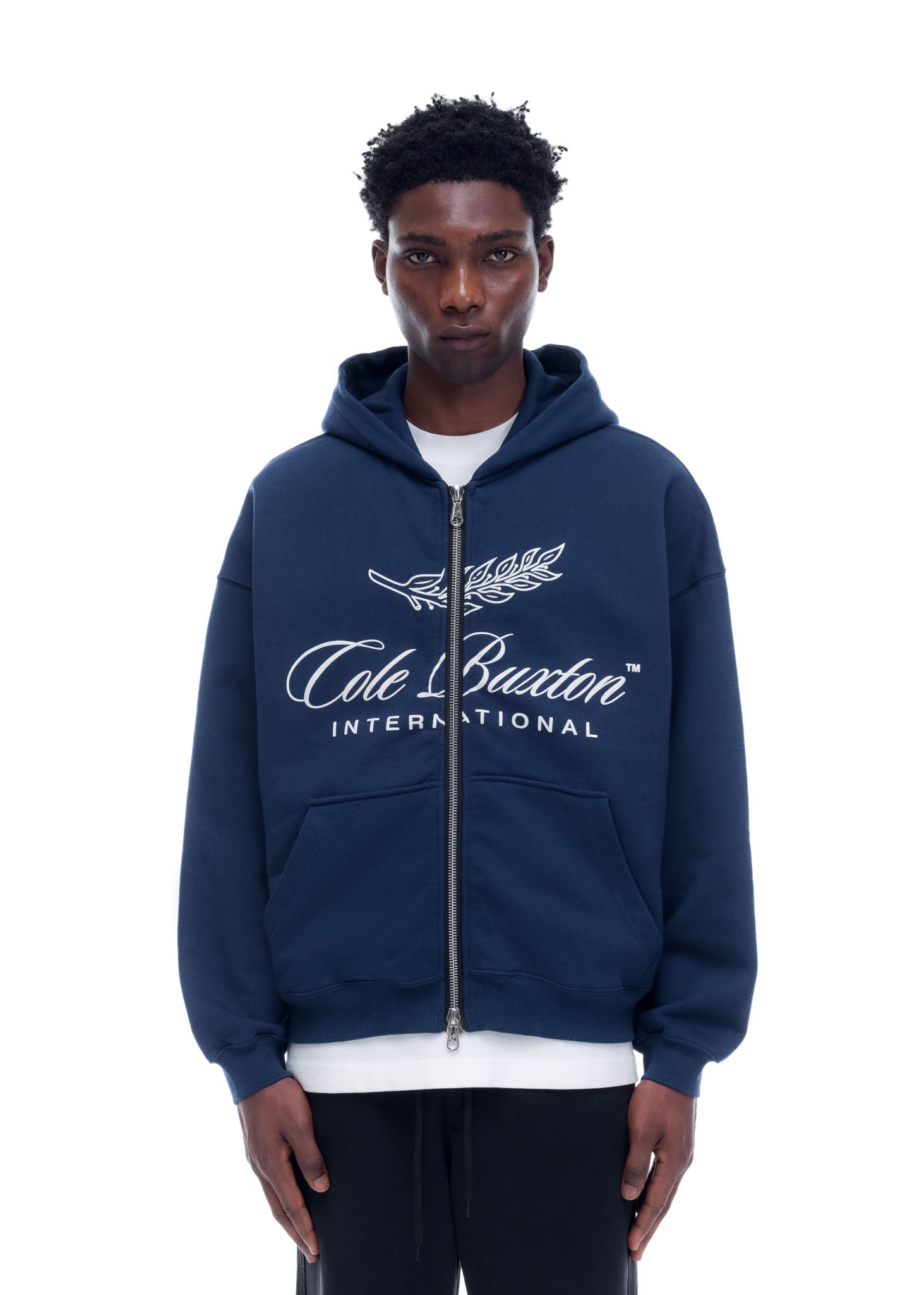 INTERNATIONAL ZIPPED HOODIE - NAVY