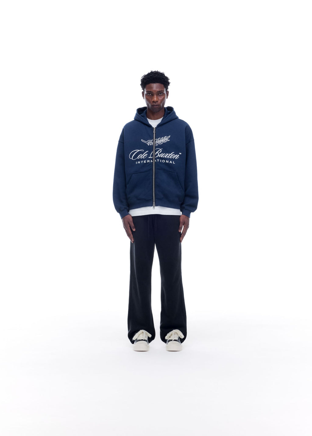 INTERNATIONAL ZIPPED HOODIE - NAVY