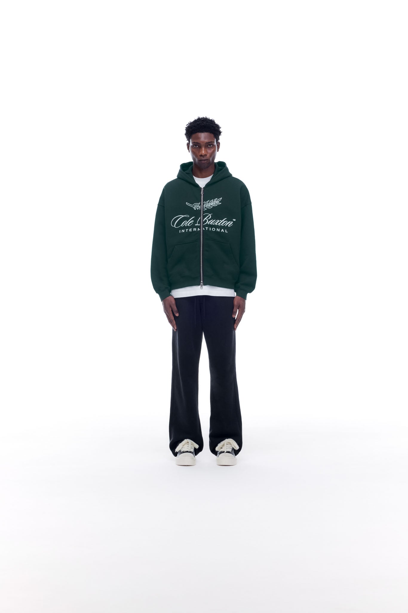 INTERNATIONAL ZIPPED HOODIE - FOREST GREEN