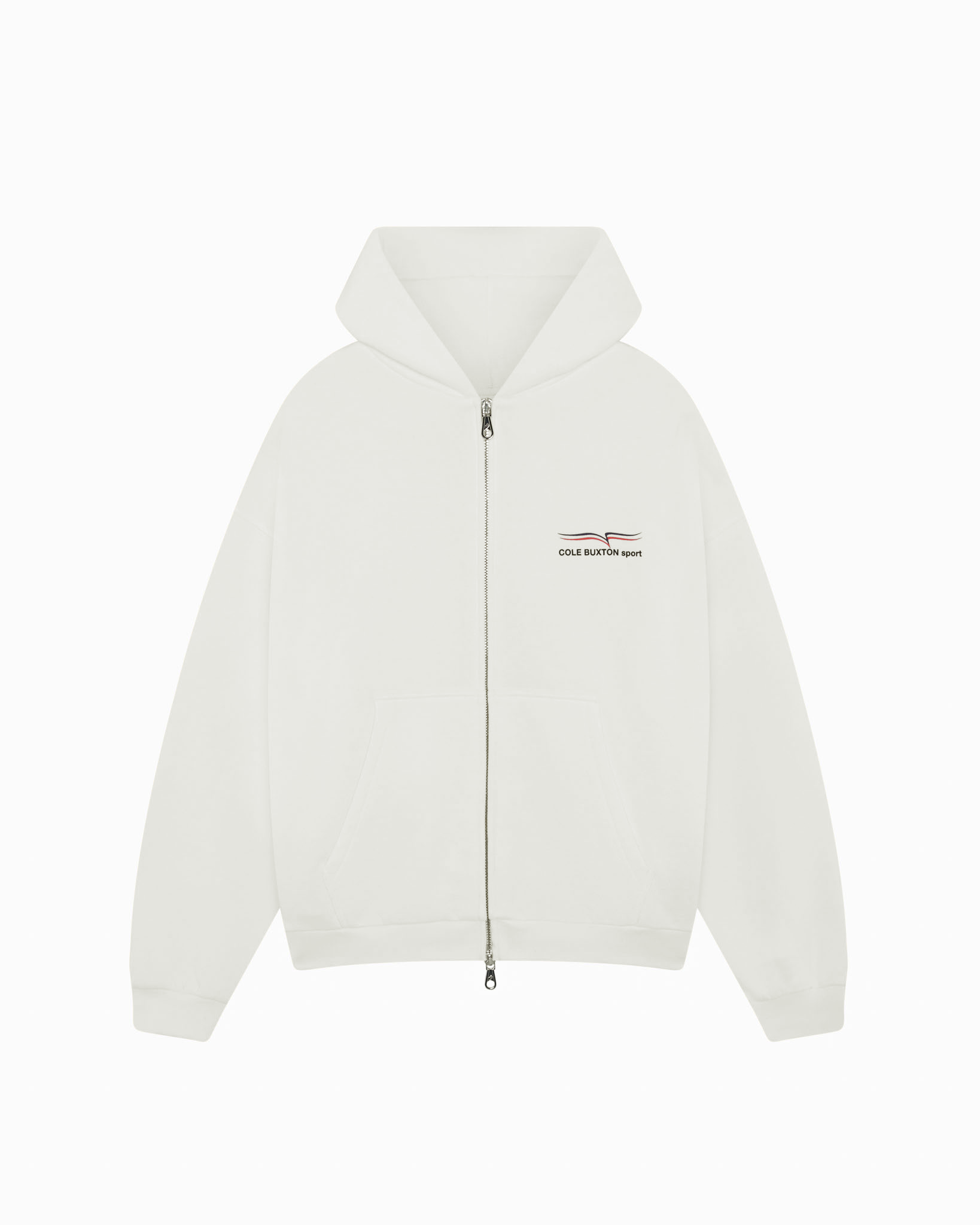 COLE BUXTON SPORT ZIPPED HOODIE - VINTAGE WHITE